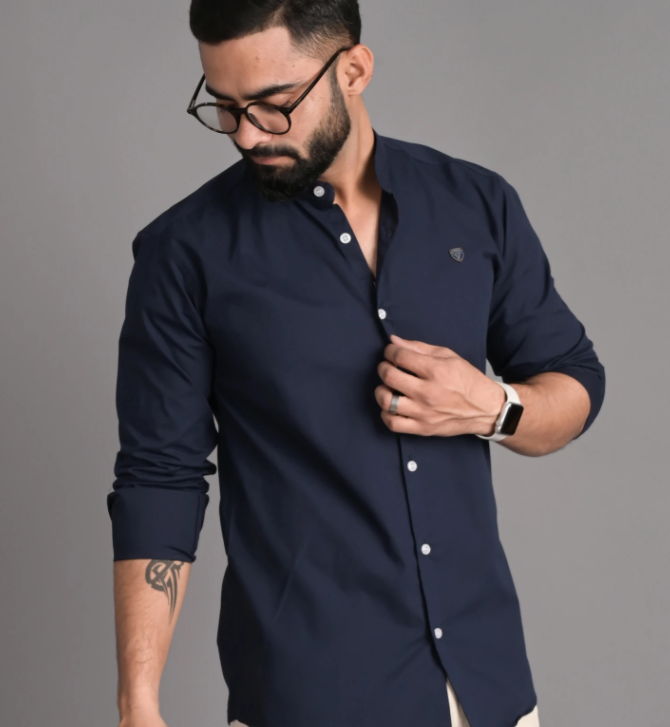 FUBAR Men Slim Fit Solid Spread Collar Casual Shirt